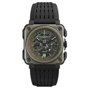 Bell ＆ Ross BR-X1 ミリタリーカーキチタン限定版腕時計 BRX1-CE-TI-MIL, クロノグラフ、機械式