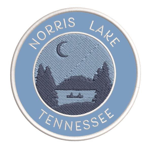Norris Lake, Tennessee Crescent Moon Embroidered D...