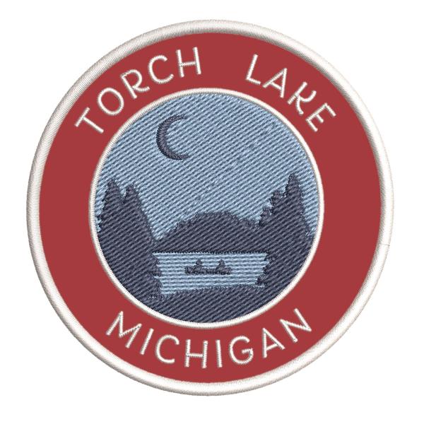 Torch Lake, Michigan Crescent Moon Embroidered DIY...