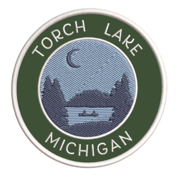 Torch Lake, Michigan Crescent Moon Embroidered DIY...