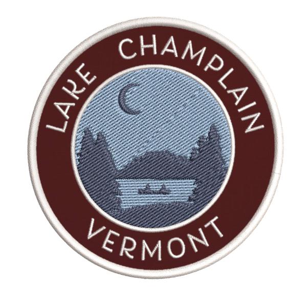 Lake Champlain, Vermont Crescent Moon Boat Embroid...
