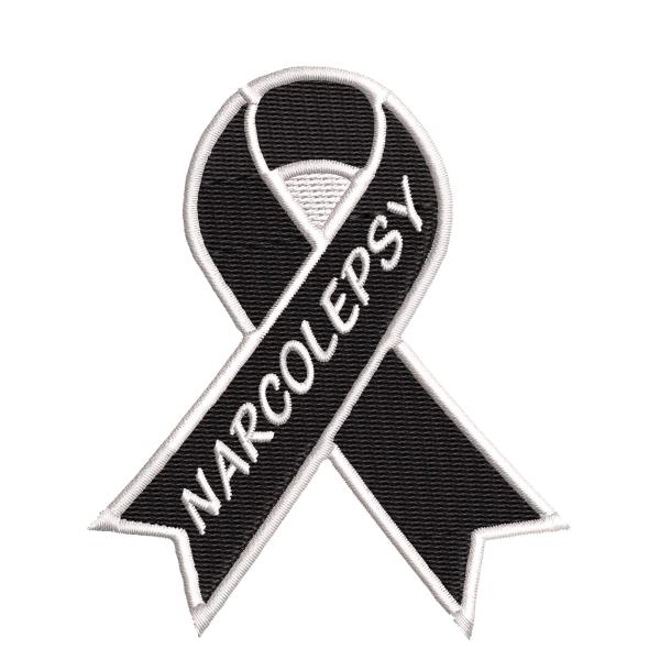 Narcolepsy Black Awareness Ribbon Series 3.5" Embr...