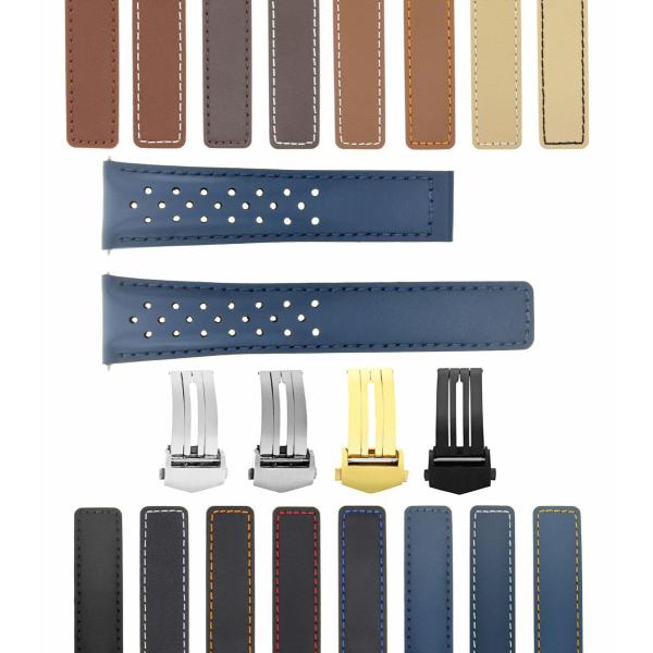 Ewatchparts 19-20-22mm Leather Watch Band Strap Co...