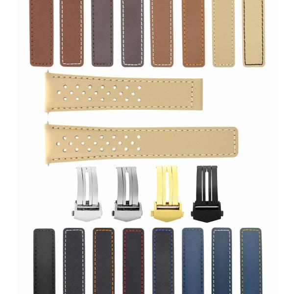 Ewatchparts 19-20-22mm Leather Watch Band Strap Co...