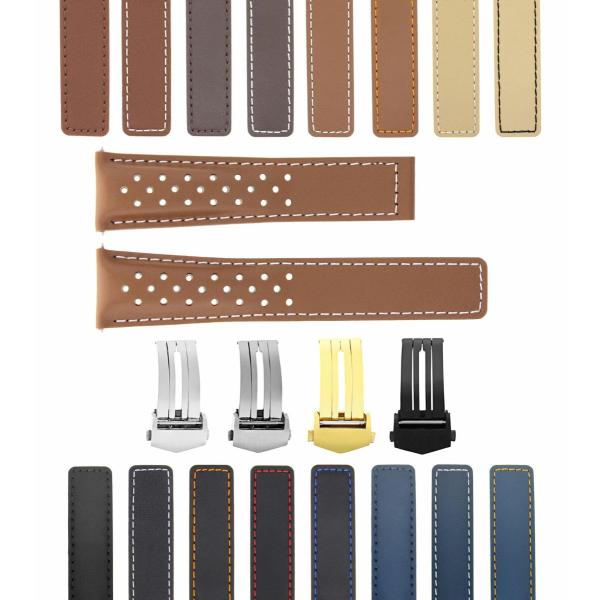 Ewatchparts 19-20-22mm Leather Watch Band Strap Co...