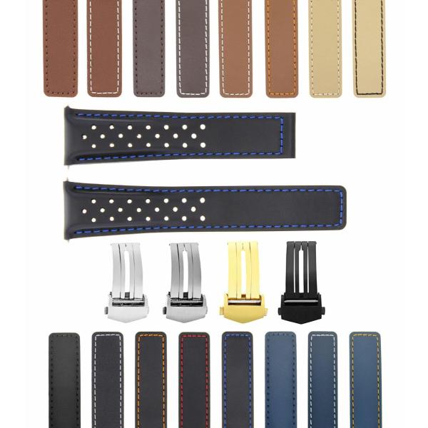 Ewatchparts 19-20-22mm Leather Watch Band Strap Co...