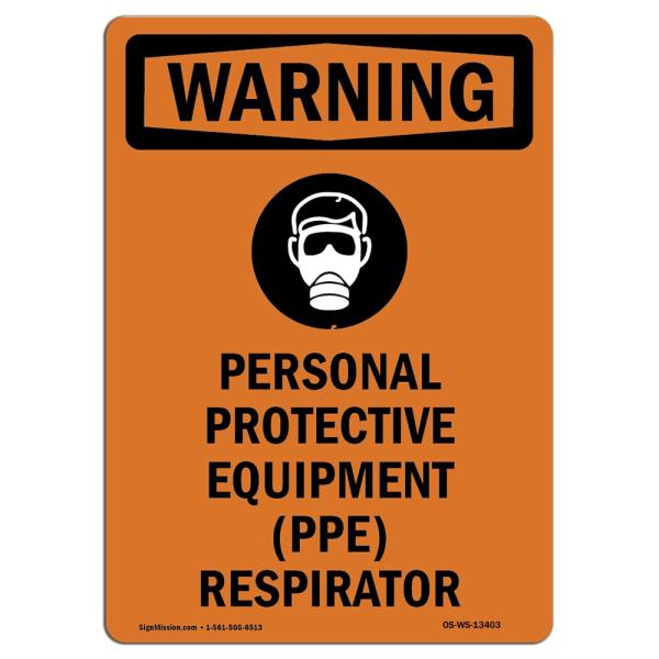 OSHA Warning Sign - Personal Protective with Symbo...
