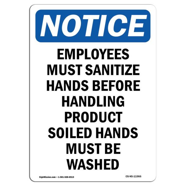 OSHA Notice Sign - Employees Must Sanitize Hands |...