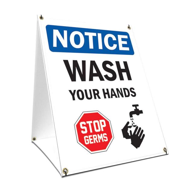 OSHA Notice Sign - Stop Germs | Sidewalk Sign with...