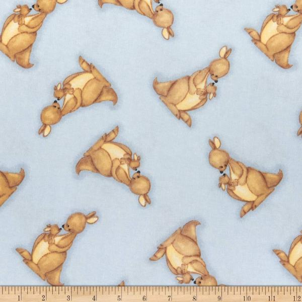 Comfy Flannel Print Kangaroos Grey, Fabric by the ...