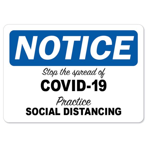Notice Sign - Stop The Spread of Covid-19 | Peel a...