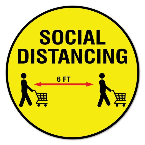 Social Distance 6 Ft Non-Slip Floor Graphic | 12 P...