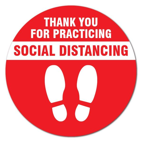 Thank You for Social Distance Red Non-Slip Floor G...