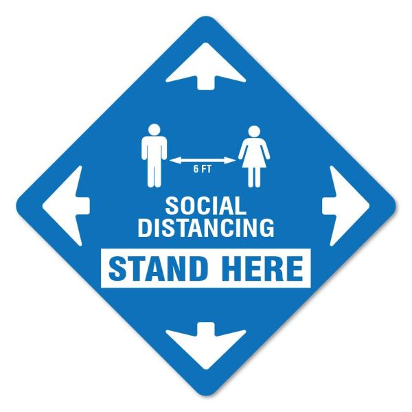 Stand Here Social Distancing Non-Slip Floor Graphi...