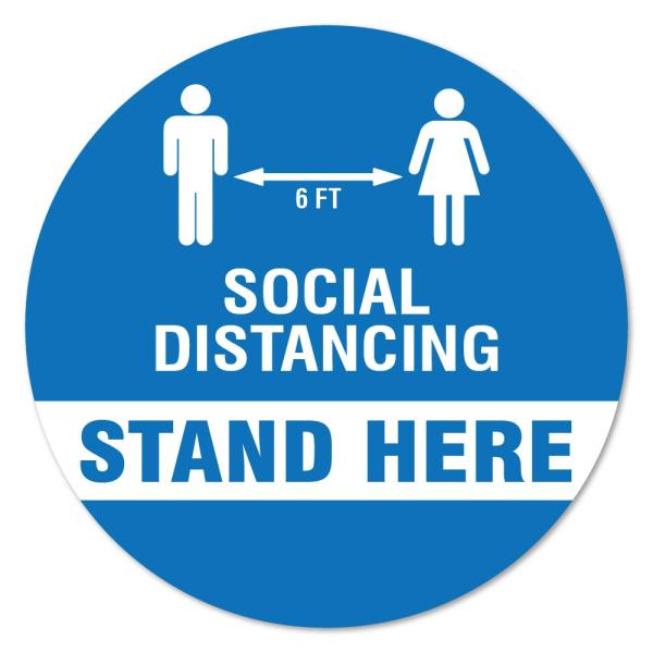 SignMission Stand Here Social Distancing Non-Slip ...