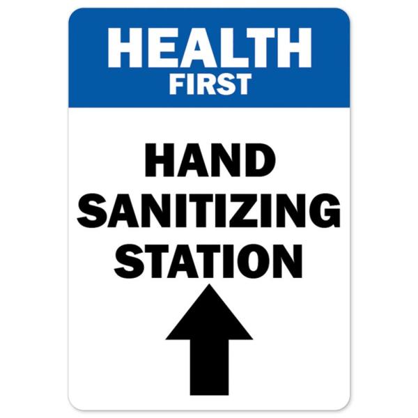COVID-19 Notice Sign - Health First Hand Sanitizin...
