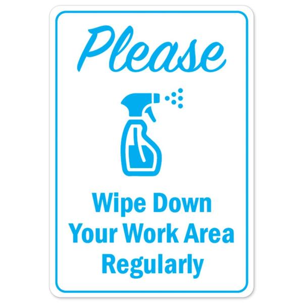 COVID-19 Notice Sign - Please Wipe Down Your Work ...