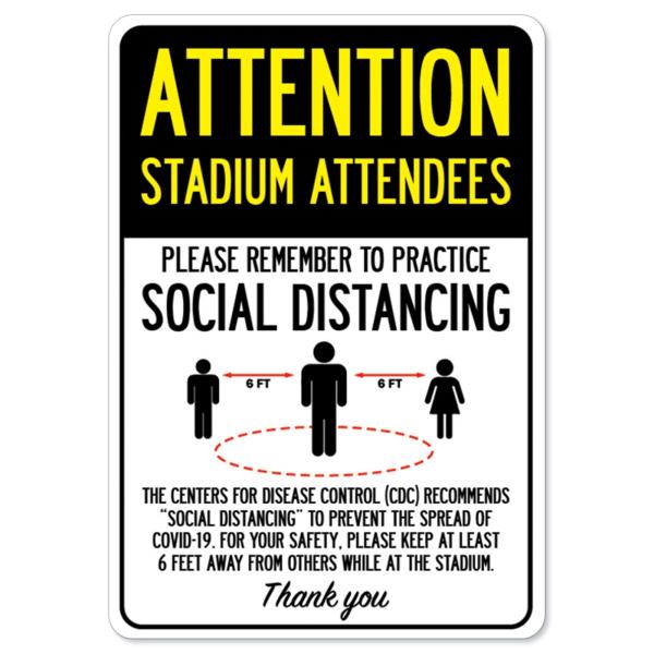COVID-19 Notice Sign - Attention Stadium Attendees...