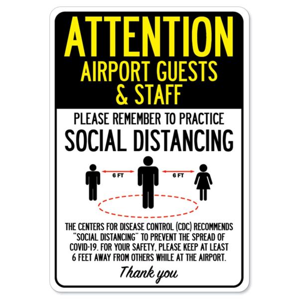 COVID-19 Notice Sign - Attention Airport Guests ＆ ...