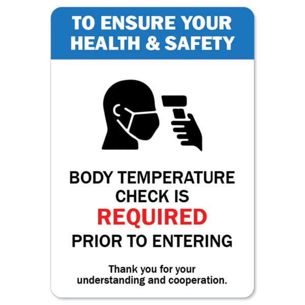 COVID-19 Notice Sign - Body Temperature Check is R...