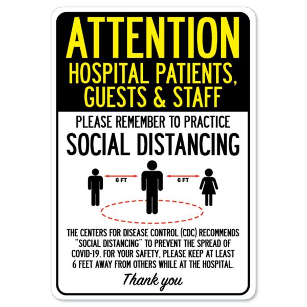 COVID-19 Notice Sign - Attention Hospital Patients...