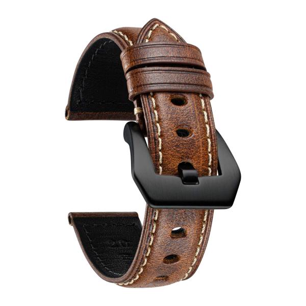BINLUN Retro Leather Watch Band Handmade Vintage O...