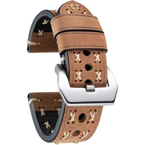 BINLUN Genuine Leather Watch Band Crazy-horse Watc...