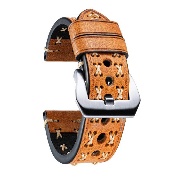 BINLUN Genuine Leather Watch Band Crazy-horse Watc...