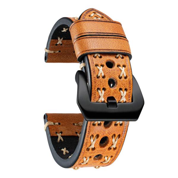BINLUN Genuine Leather Watch Band Crazy-horse Watc...