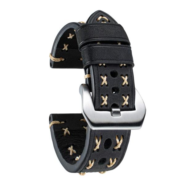 BINLUN Genuine Leather Watch Band Crazy-horse Watc...