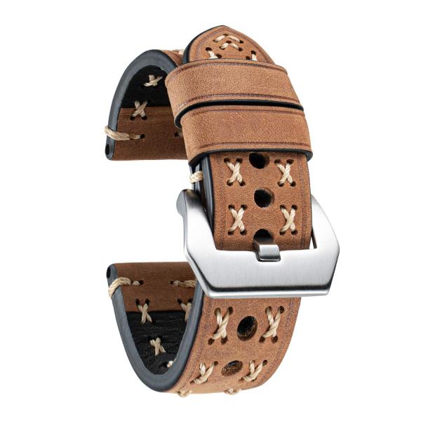 BINLUN Genuine Leather Watch Band Crazy-horse Watc...