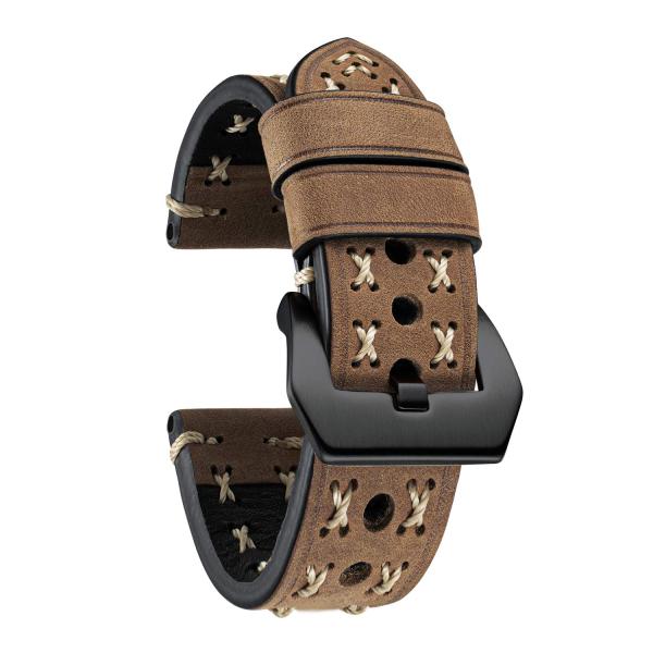 BINLUN Genuine Leather Watch Band Crazy-horse Watc...
