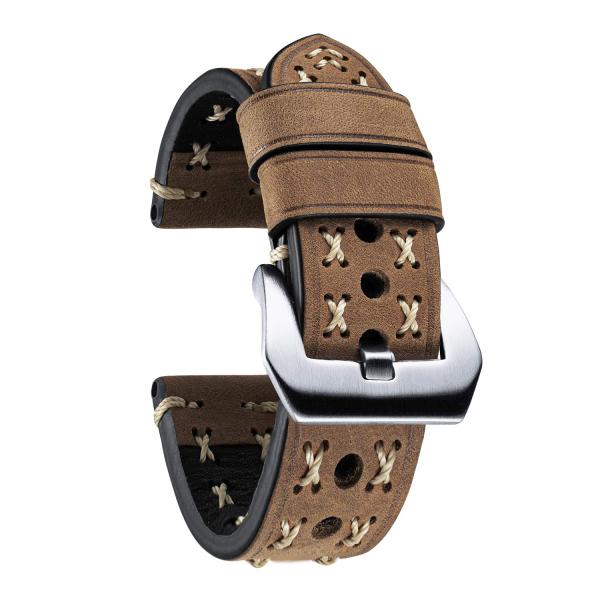 BINLUN Genuine Leather Watch Band Crazy-horse Watc...