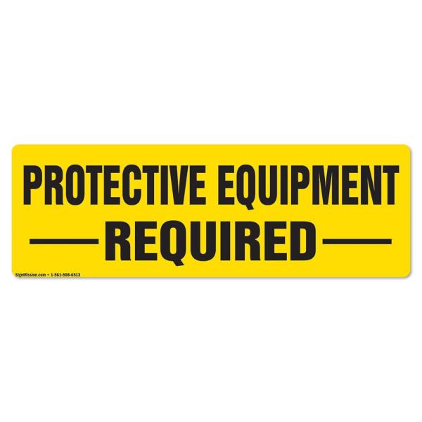 Protective Equipment Required Non-Slip Floor Marke...
