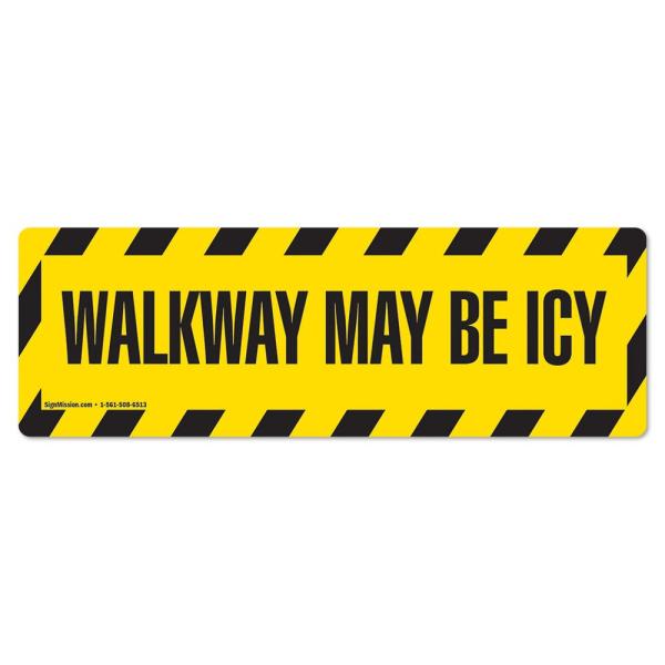 Walkway May Be ICY Non-Slip Floor Marker | 12 Pack...