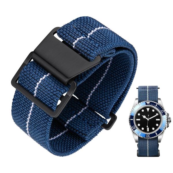 BINLUN Elastic Nylon Watch Band 18mm 20mm 22mm Mar...