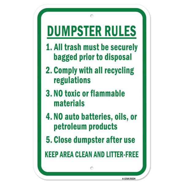 Dumpster Rules 1. All Trash Must Be Securely Bagge...