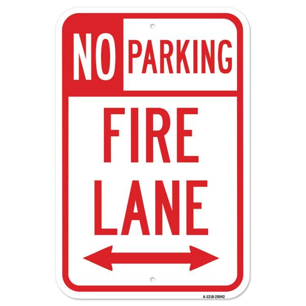 No Parking Fire Lane with Double Arrow 1 | 12" X 1...