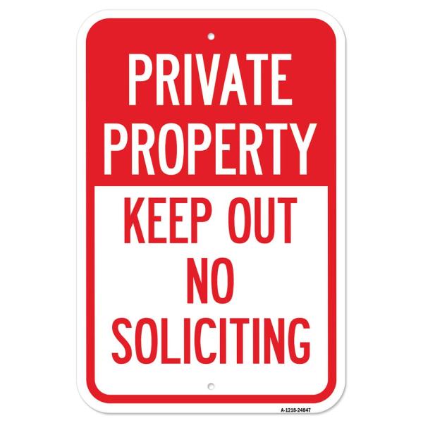 Private Property Keep Out No Soliciting | 12" X 18...