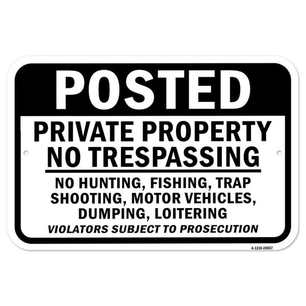Private Property No Trespass Hunting Fishing Shoot...