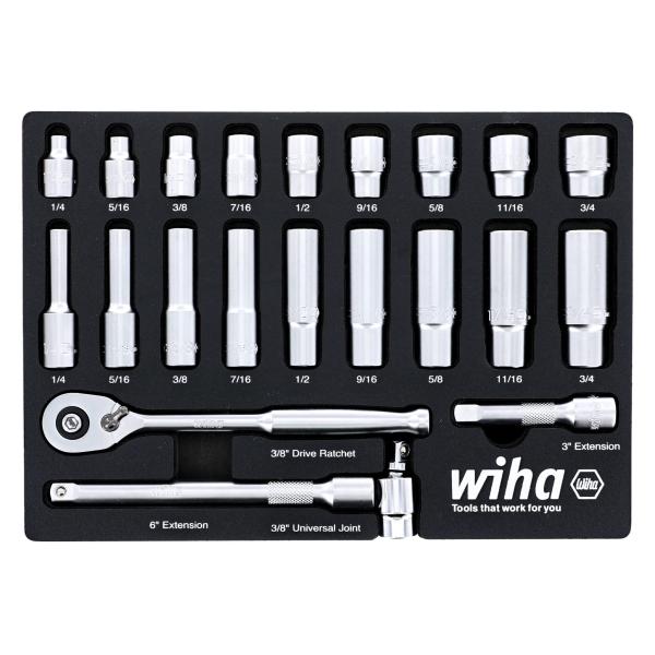 Wiha 33796 | 22 Piece 3/8" Drive Professional Stan...