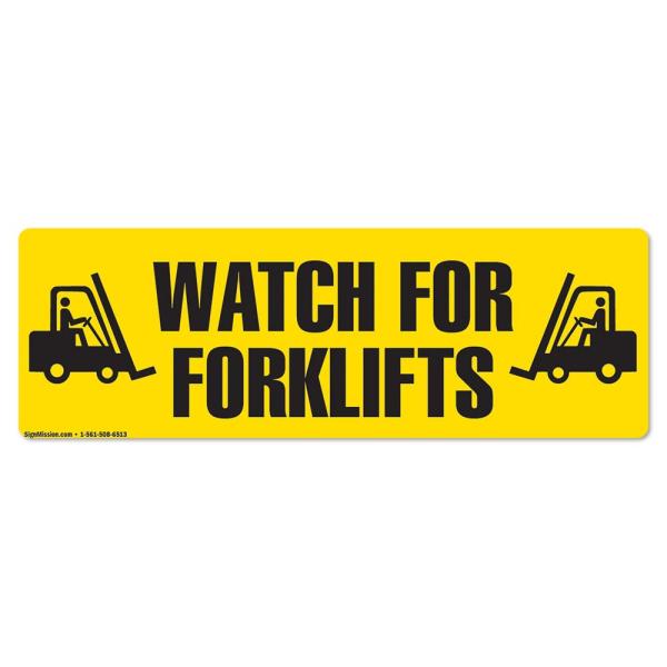 Watch for Forklifts Non-Slip Floor Marker | 6 Pack...
