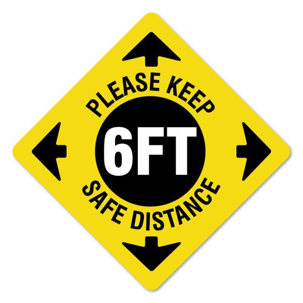 Public Safety Sign Please Keep Safe Distance Non-S...