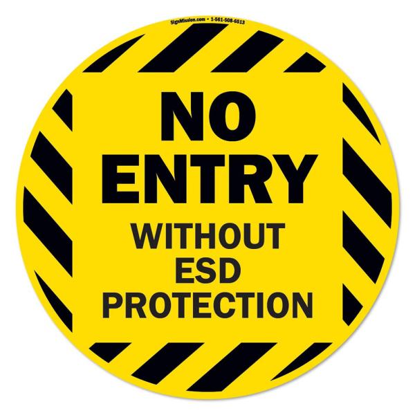 No Entry Without ESD Protection Non-Slip Floor Mar...