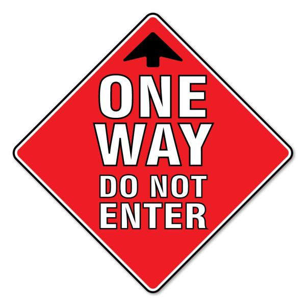 Public Safety Sign One Way Do Not Enter Non-Slip F...