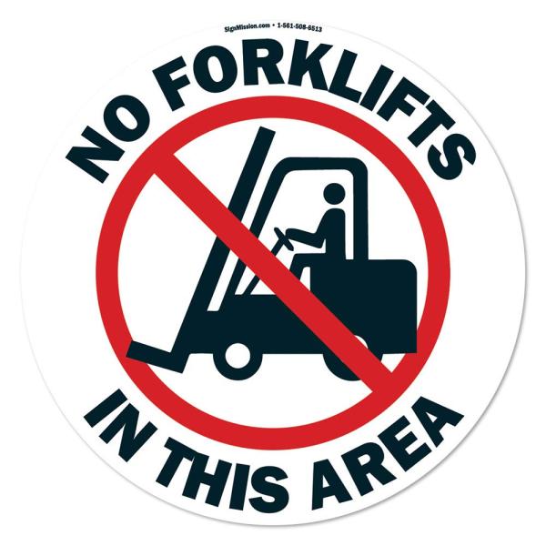 No Forklifts Non-Slip Floor Marker | 3 Pack of 6" ...