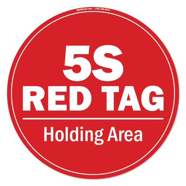 5s Red Tag Non-Slip Floor Marker | 3 Pack of 16" C...