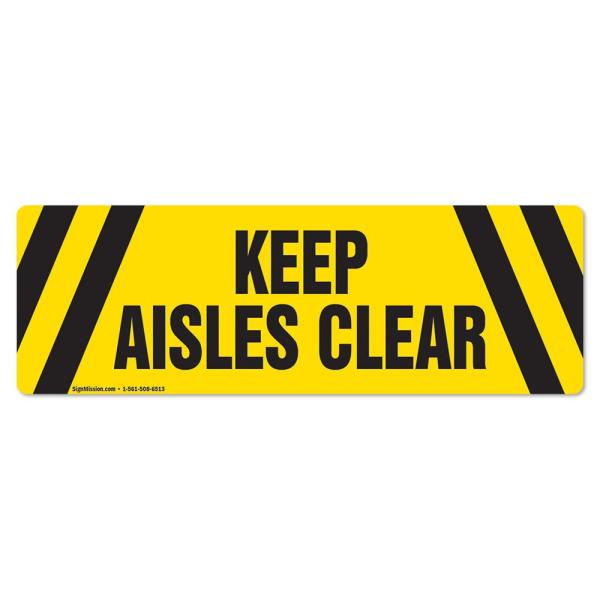Keep Aisle Clear Non-Slip Floor Marker | 3 Pack of...
