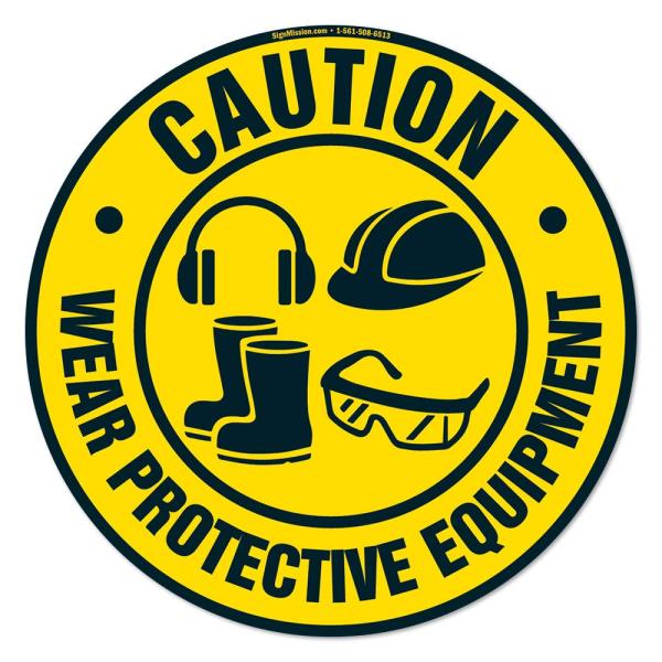 Wear Protective Equipment 4 Non-Slip Floor Marker ...
