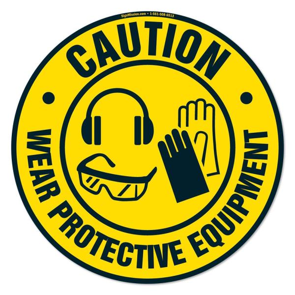 Wear Protective Equipment 3 Non-Slip Floor Marker ...